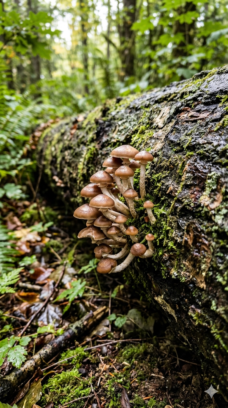 hongos en un tronco